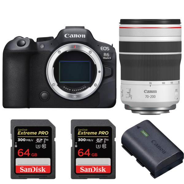 Canon EOS R6 Mark II + RF 70-200mm f/4 L IS USM + 2 SanDisk 64GB Extreme PRO UHS-II SDXC 300 MB/s + 1 Canon LP-E6NH|MCZ DIRECT