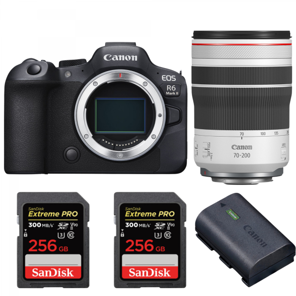 Canon EOS R6 Mark II + RF 70-200mm f/4 L IS USM + 2 SanDisk 256GB Extreme PRO UHS-II SDXC 300 MB/s + 1 Canon LP-E6NH|MCZ DIRECT