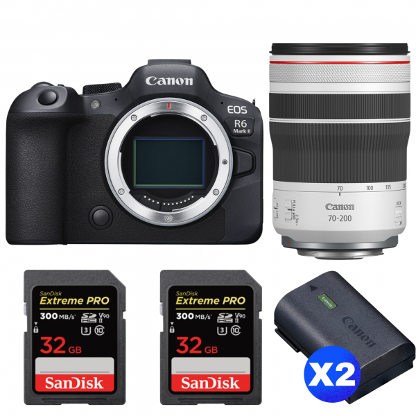 Canon EOS R6 Mark II + RF 70-200mm f/4 L IS USM + 2 SanDisk 32GB Extreme PRO UHS-II SDXC 300 MB/s + 2 Canon LP-E6NH|MCZ DIRECT