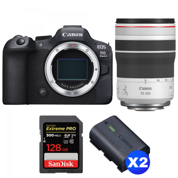 Canon EOS R6 Mark II + RF 70-200mm f/4 L IS USM + 1 SanDisk 128GB Extreme PRO UHS-II SDXC 300 MB/s + 2 Canon LP-E6NH|MCZ DIRECT